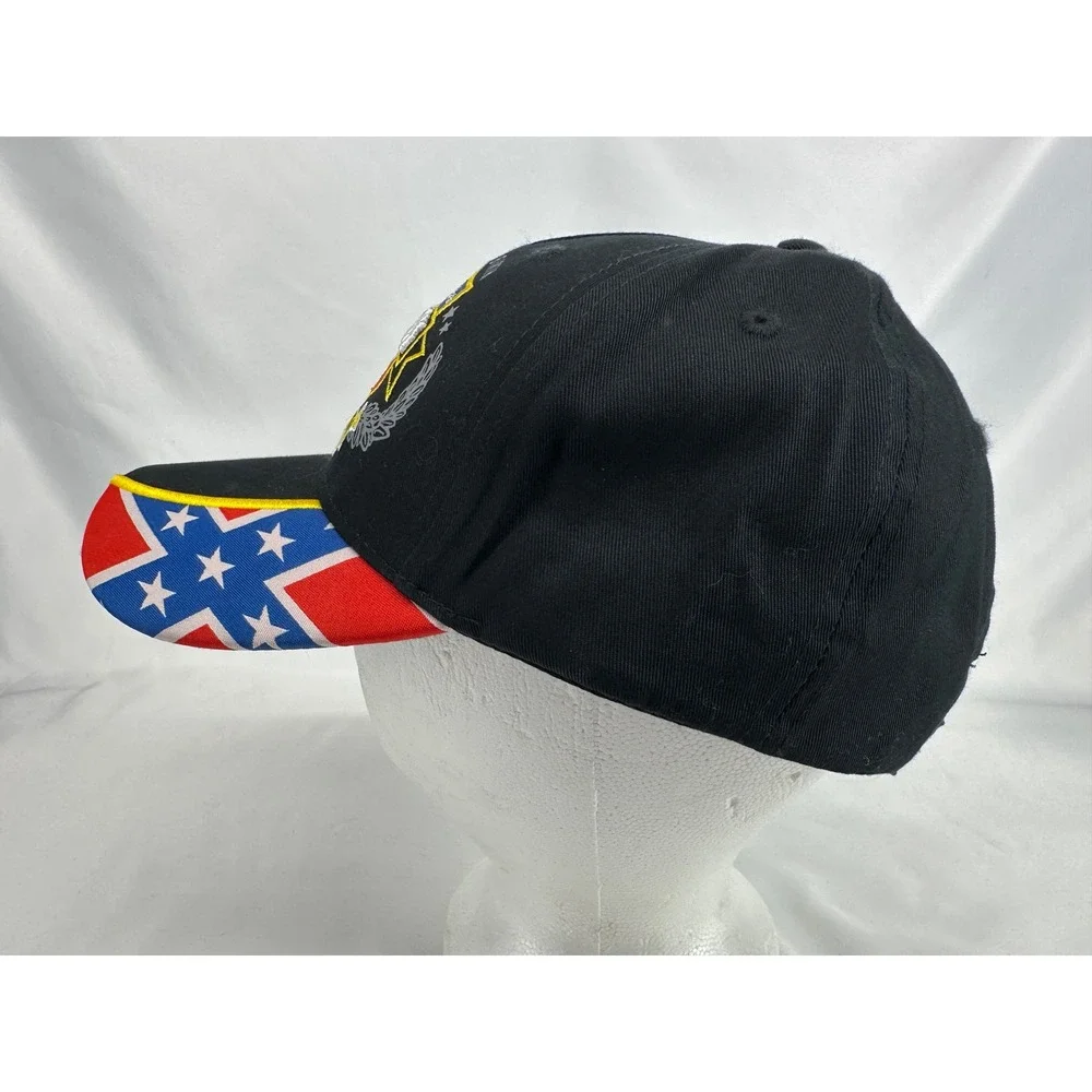 Double Down Hat Mens OSFM Black Bonafied Southern Flag Brim Cotton Cap BK3102